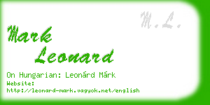 mark leonard business card